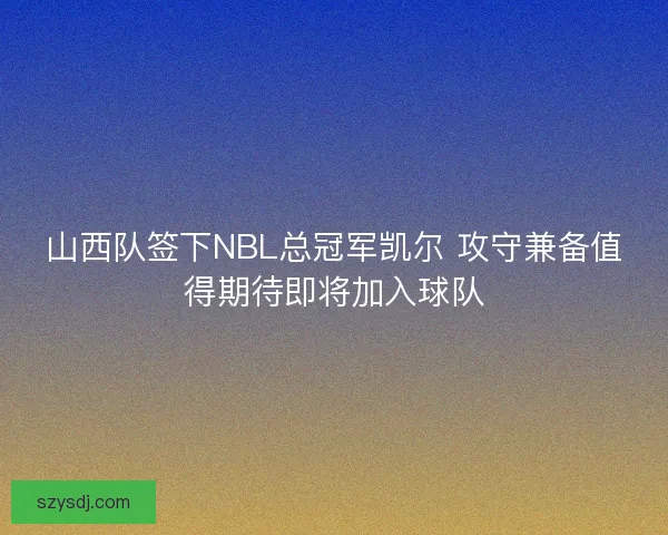 山西队签下NBL总冠军凯尔 攻守兼备值得期待即将加入球队