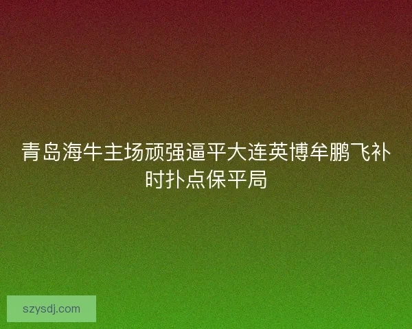 青岛海牛主场顽强逼平大连英博牟鹏飞补时扑点保平局