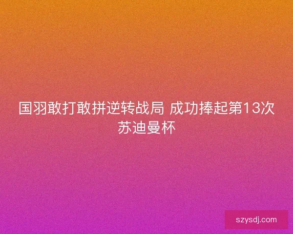 国羽敢打敢拼逆转战局 成功捧起第13次苏迪曼杯