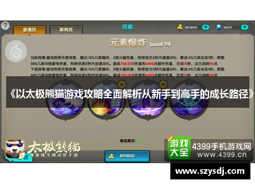 《以太极熊猫游戏攻略全面解析从新手到高手的成长路径》