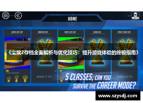 《尘埃2存档全面解析与优化技巧：提升游戏体验的终极指南》